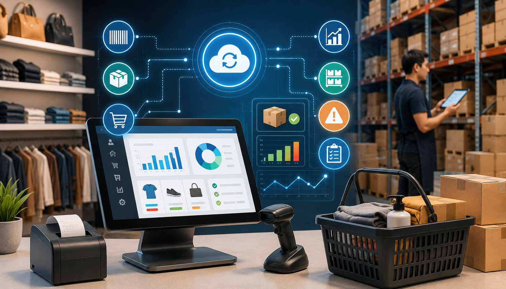 Real-time POS inventory management dashboard in a retail store