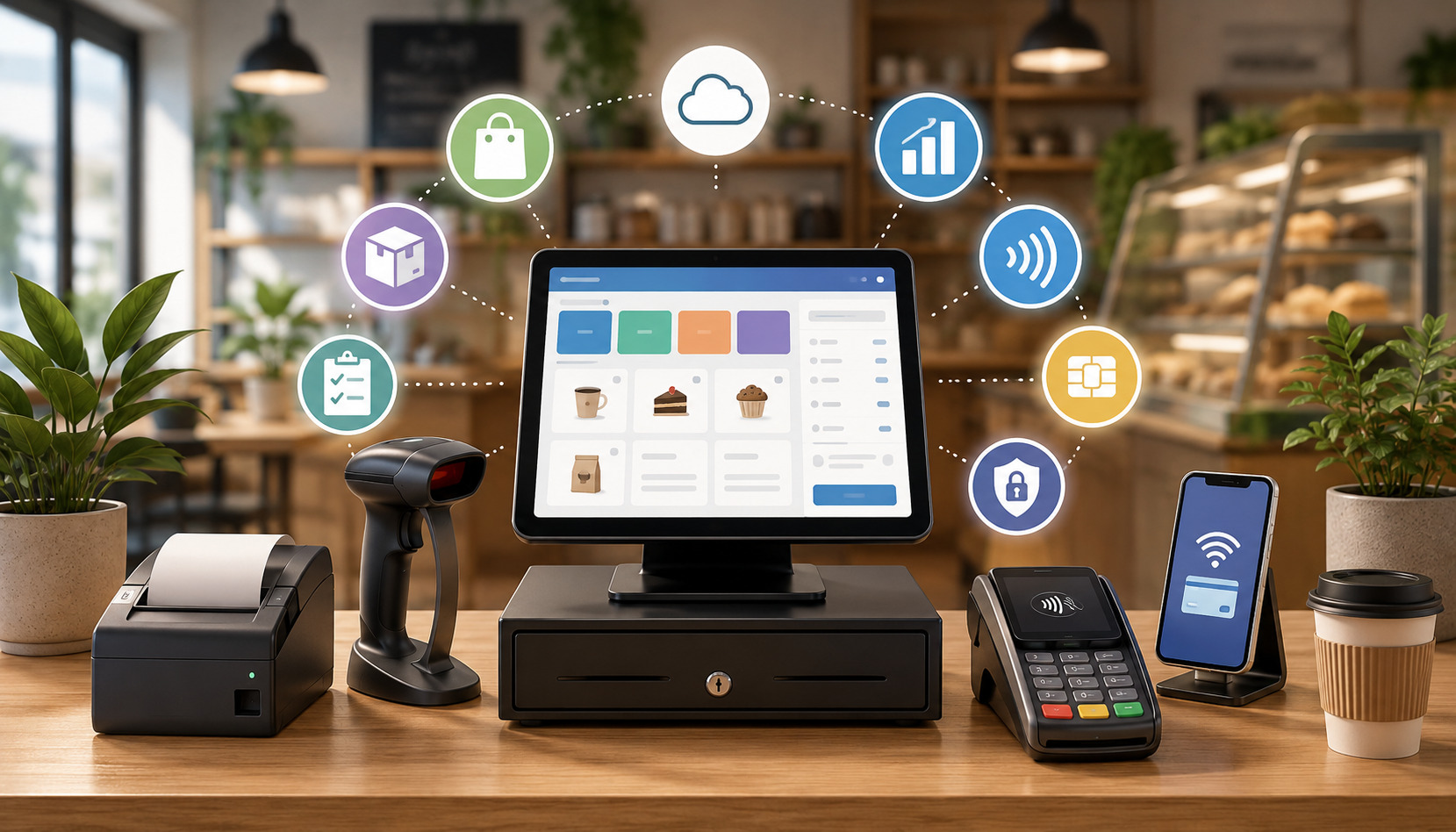 POS software, hardware, and payment setup for retail checkout