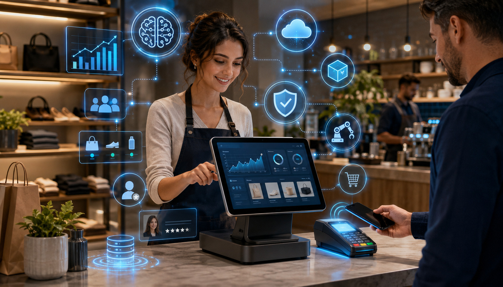 AI-powered point of sale system for modern retail checkout